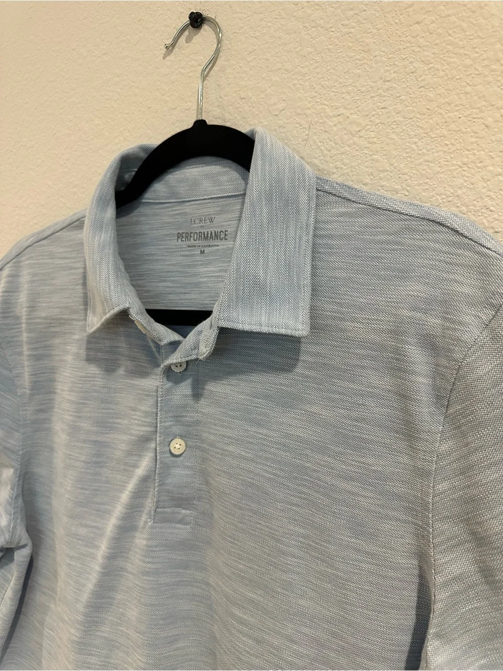 J. Crew Performance Men's Pale Blue Heather Polo